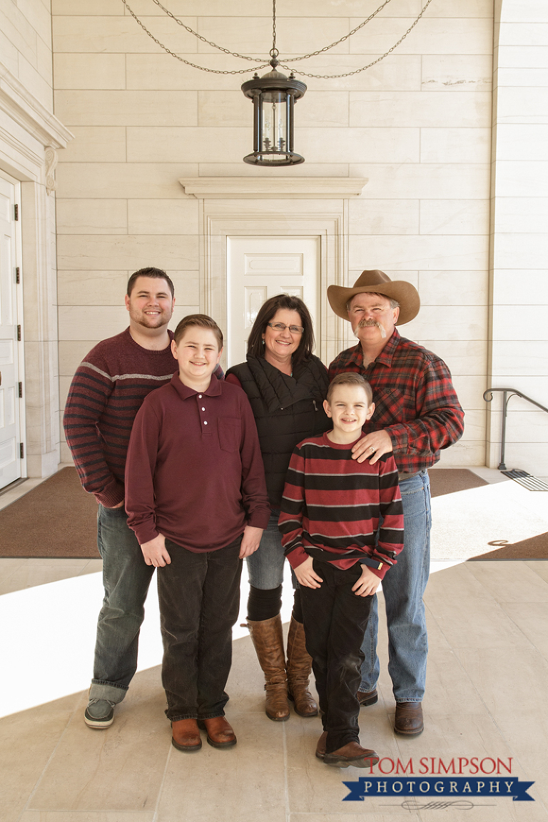 nauvoo temple winter family portrait 