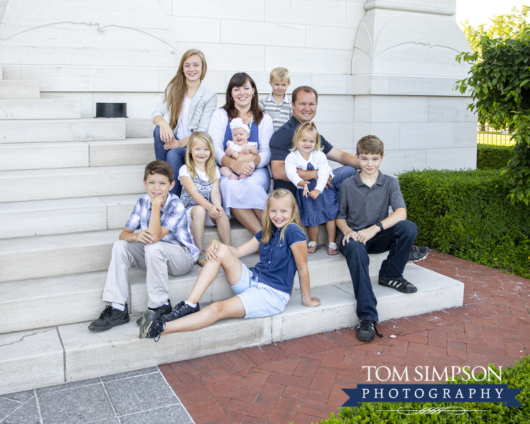family portrait on nauvoo temple steps