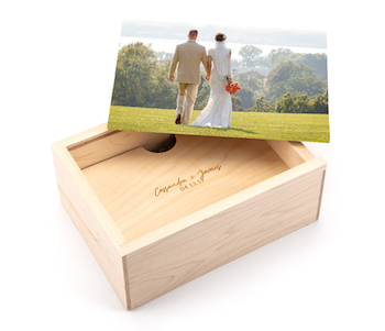 custom cover wood box wedding portraits