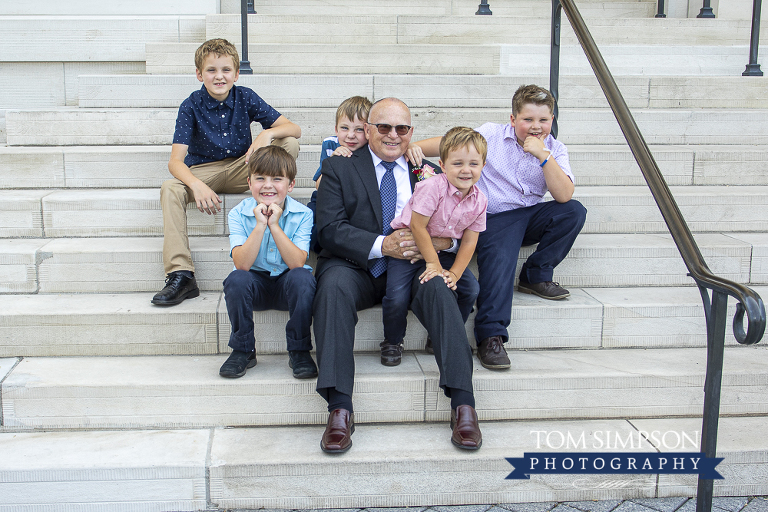 groom grandpa and grandsons nauvoo temple steps