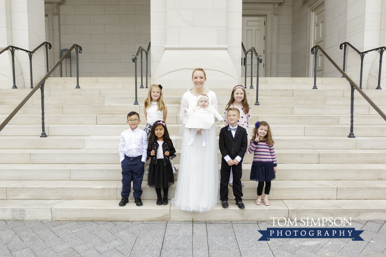 bride with nieces nephews