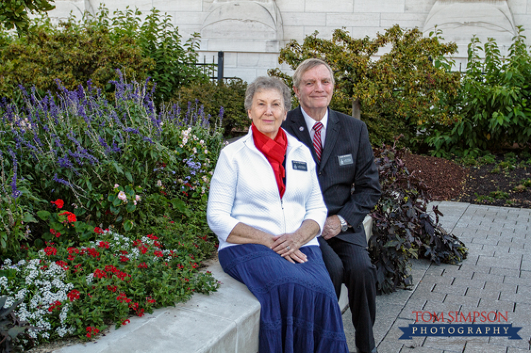flower bed nauvoo temple missionary couple
