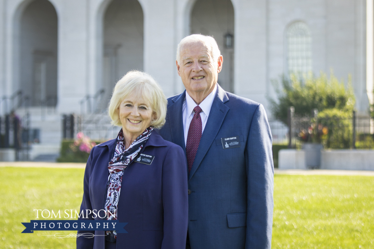 nauvoo temple arches missionary couple