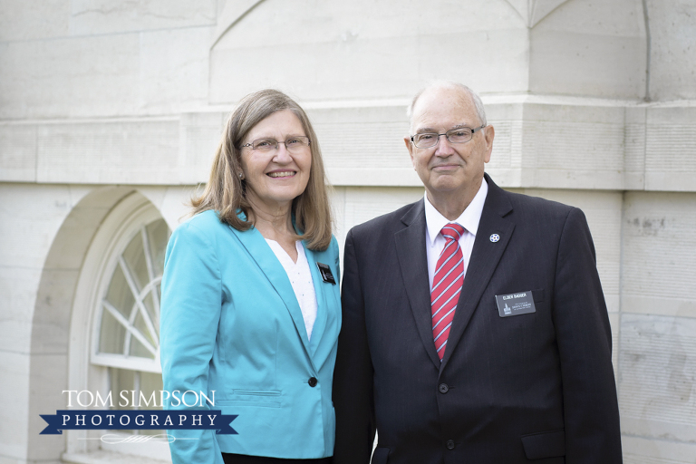 missionary couple blue jacket