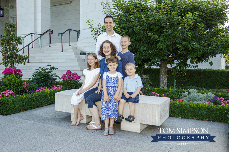 family portrait blue outdoor