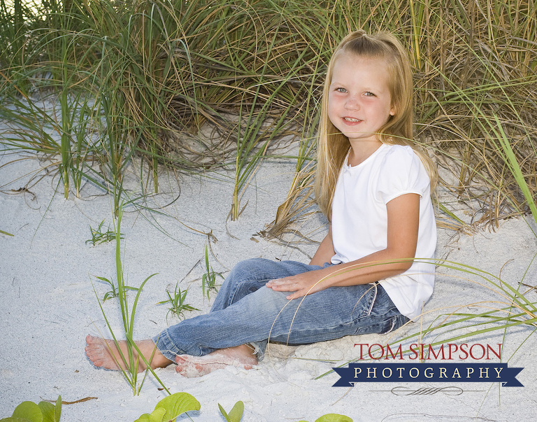 young girl portrait on beach